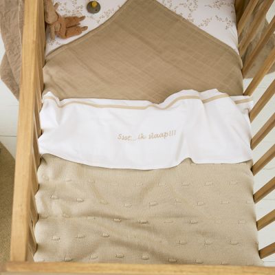 Meyco Baby Wiegdeken Knots Soft Sand 75 x 100 cm Meyco Baby Wiegdeken Knots Soft Sand 75 x 100 cm