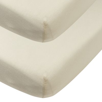 Meyco Baby Uni Hoeslaken Co-Sleeper - 2 Stuks - 50 x 90 cm - Jersey - Soft Sand