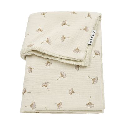 Meyco Baby Gingko Couverture de berceau - 75 x 100 cm - Prélavé hydrophile - Sable doux
