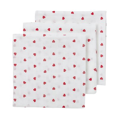 Meyco Baby Multidoek tetra Sweet Heart Red 70 x 70 cm 3-Pack