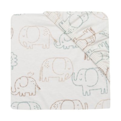 Jollein Hoeslaken Jersey 70/75x140/150cm - Elephant Tales Jollein Hoeslaken Jersey 70/75x140/150cm - Elephant Tales