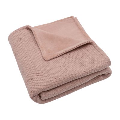Jollein Cosy Knit Wiegdeken - 75x100cm - Wild Rose/Velvet