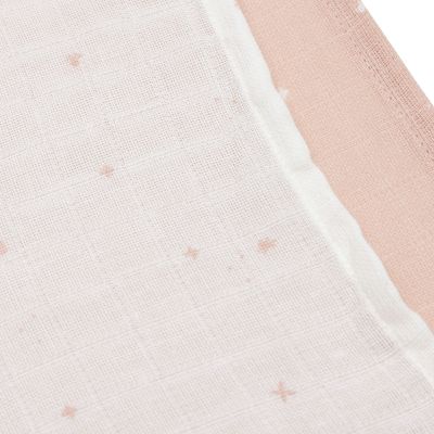 Jollein Twinkling Small Multidoek - 3 Pack - 70 x 70 cm - tetra - Wild Rose