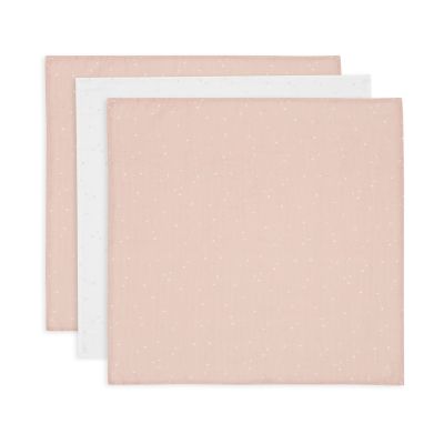 Jollein Twinkling Small Multidoek - 3 Pack - 70 x 70 cm - tetra - Wild Rose