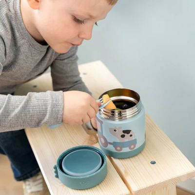 Done By Deer Food Jar - Tiny Farm - Blue Done By Deer Food Jar - Tiny Farm - Blue