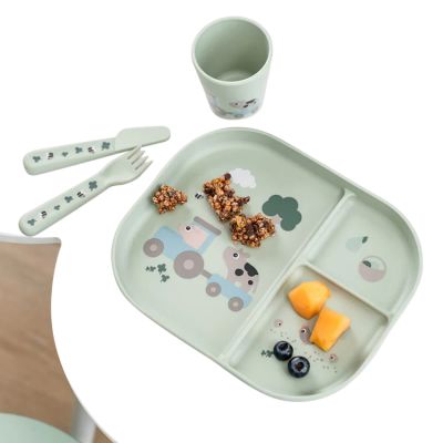 Done by Deer Foodie Dinerset met Zuignap - Tiny Farm - Groen Done by Deer Foodie Dinerset met Zuignap - Tiny Farm - Groen