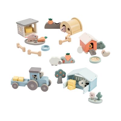 Done by Deer Houten Tractor - Tiny Farm Dotti - Blue Done by Deer Houten Tractor - Tiny Farm Dotti - Blue
