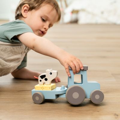 Done by Deer Houten Tractor - Tiny Farm Dotti - Blue Done by Deer Houten Tractor - Tiny Farm Dotti - Blue