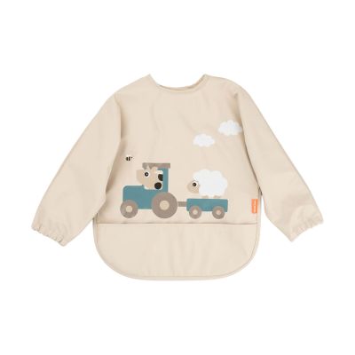 Done By Deer Tiny Farm Bavoir avec manches - Sand