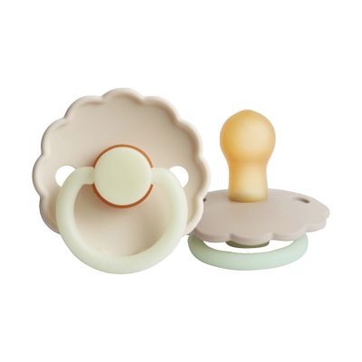 Frigg Daisy Night Pacifier - 0-6 mois (2 pièces) - Croissant/Cream