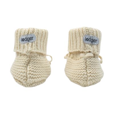 Lodger Gebreide Slofjes Cotton - Maat 0-6 Mnd - Butter