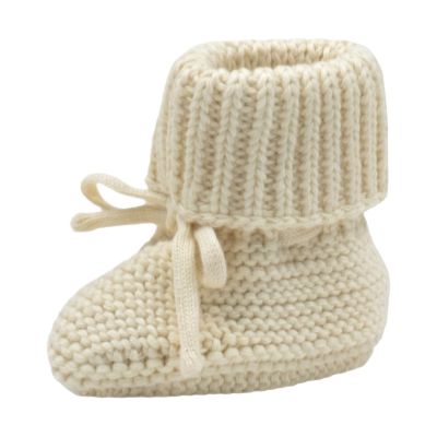 Lodger Gebreide Slofjes Cotton - Maat 0-6 Mnd - Butter