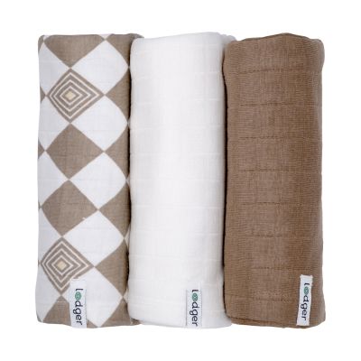 Lodger Swaddler - 3 Stuks - 70 x 70 cm - Matcha Buffalo Lodger Swaddler - 3 Stuks - 70 x 70 cm - Matcha Buffalo