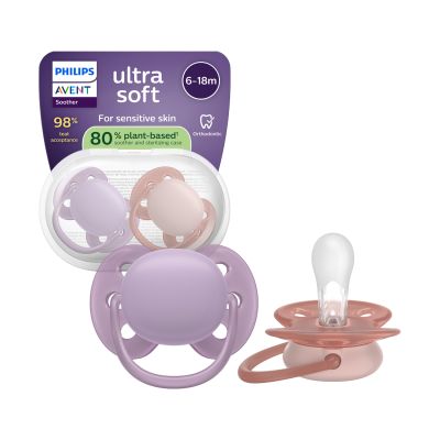 Sucette Philips Avent Ultra Soft - 6-18 mois - 2 pièces - à base de plantes Sucette Philips Avent Ultra Soft - 6-18 mois - 2 pièces - à base de plantes
