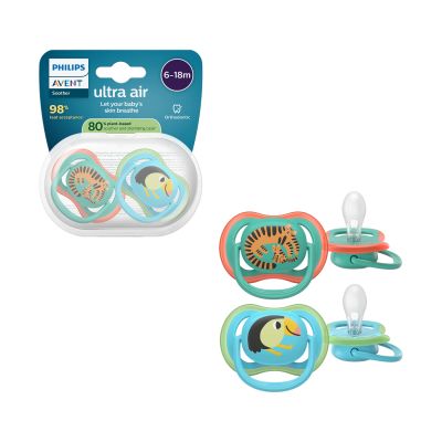 Philips Avent Ultra Air Fopspeen - 6-18 Mnd - 2 Stuks - Plant-based Philips Avent Ultra Air Fopspeen - 6-18 Mnd - 2 Stuks - Plant-based