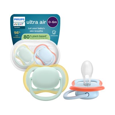 Philips Avent Ultra Air Fopspeen - 0-6 Mnd - 2 Stuks - Plant-based Philips Avent Ultra Air Fopspeen - 0-6 Mnd - 2 Stuks - Plant-based