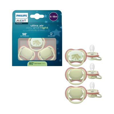 Philips Avent Ultra Air Fopspeen - 6-18 Mnd - 3 Stuks - Plant-based Philips Avent Ultra Air Fopspeen - 6-18 Mnd - 3 Stuks - Plant-based