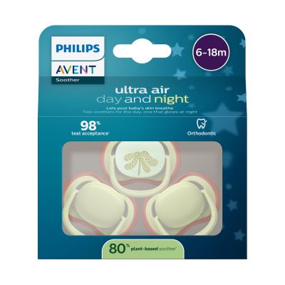 Philips Avent Ultra Air Fopspeen - 6-18 Mnd - 3 Stuks - Plant-based Philips Avent Ultra Air Fopspeen - 6-18 Mnd - 3 Stuks - Plant-based