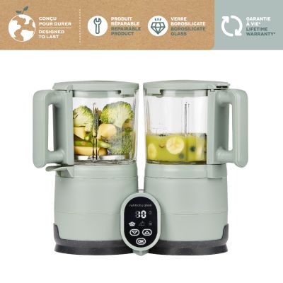 Babymoov Nutribaby Stoomkoker - Glass - Celadon Green Babymoov Nutribaby Stoomkoker - Glass - Celadon Green