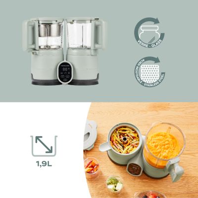 Babymoov Nutribaby Stoomkoker - Glass - Celadon Green Babymoov Nutribaby Stoomkoker - Glass - Celadon Green