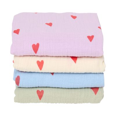 Studio Noos Swaddle - Light Blue Hearts - 70x70 cm