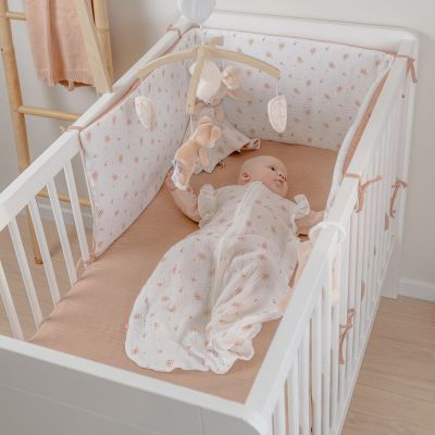 Noukie's park/Bedbumper - Vintage Flowers - Roze