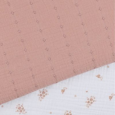 Noukie's park/Bedbumper - Vintage Flowers - Roze
