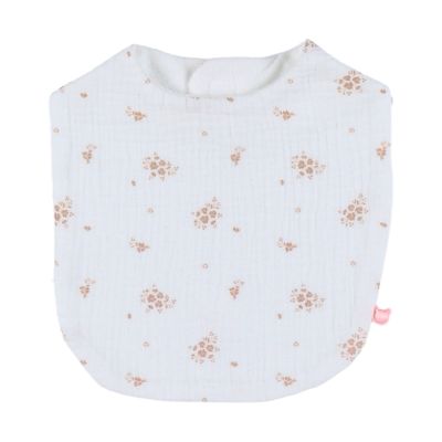 Noukie's Slabbetjes Set - Vintage Flowers - Wit/Roze