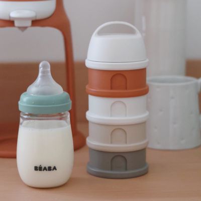 Beaba Stapelbare Doseerdozen 4 compartimenten wit/terracota