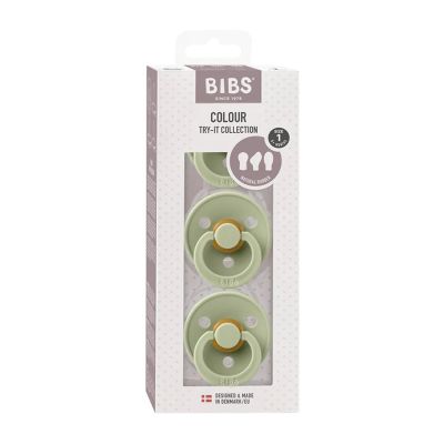 BiBs Try-It Fopspeen - 3 Stuks - 0-6 Mnd - Sage BiBs Try-It Fopspeen - 3 Stuks - 0-6 Mnd - Sage