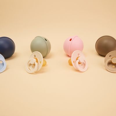 Bibs Fopspeen & Fopspeendoosje Mini Bundel - 0-6 Mnd - Ivory/Sage