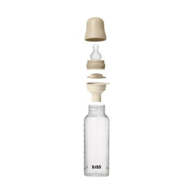 Bibs Glow Glazen Fles - 270 ml - Siliconen Flesspeen - Vanilla