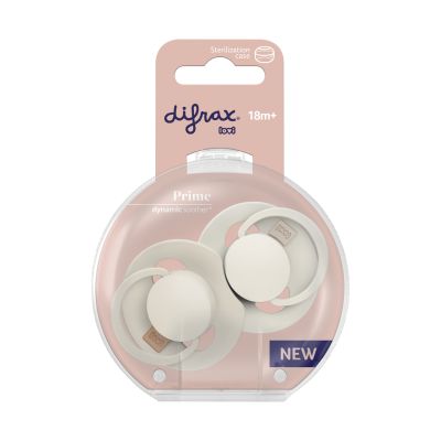 Difrax Dynamic Lovi Prime Fopspeen - Rond - 2 Stuks - 18+ Mnd - Coconut/Ivory Difrax Dynamic Lovi Prime Fopspeen - Rond - 2 Stuks - 18+ Mnd - Coconut/Ivory
