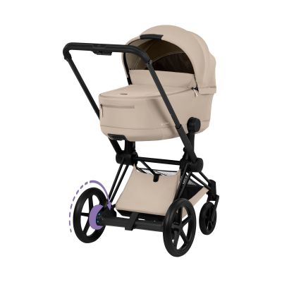 Cybex E-Priam 5 Comfort 2-in-1 Kinderwagen Matt Black - Cozy Beige