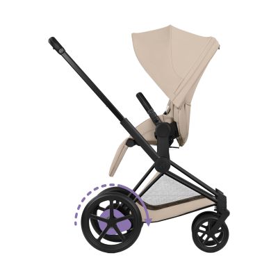 Cybex E-Priam 5 Comfort 2-in-1 Kinderwagen Matt Black - Cozy Beige