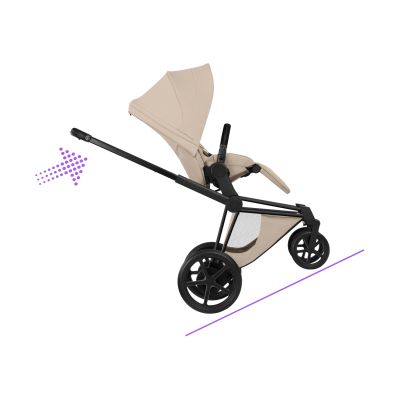 Cybex E-Priam 5 Style 2-in-1 Kinderwagen Matt Black - Cozy Beige