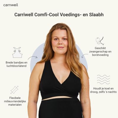 Carriwell Comfi Cool Crossover Slaap- en Voedingsbeha - Maat S/M - Zwart