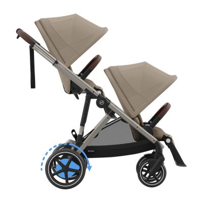 Cybex E-Gazelle S Tweelingwagen - Almond Beige Cybex E-Gazelle S Tweelingwagen - Almond Beige