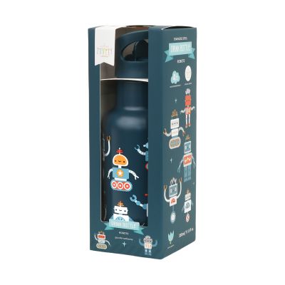 A Little Lovely Company RVS Drinkfles - Robots A Little Lovely Company RVS Drinkfles - Robots