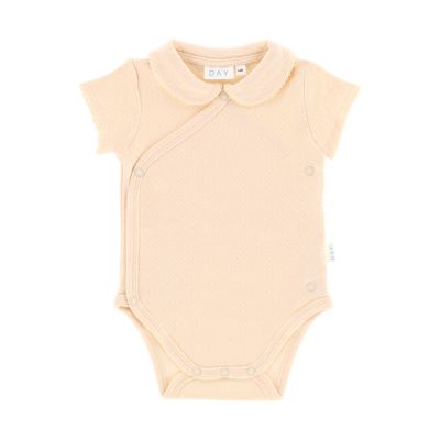 DAY Covered Sleeve Short Sleeve Round Collar - Apricot