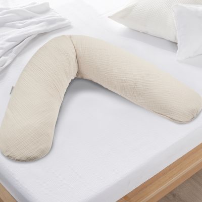 Theraline Voedingskussen Dodo Met Hoes - Muslin - Sandy Beige - 170 x 34 cm Theraline Voedingskussen Dodo Met Hoes - Muslin - Sandy Beige - 170 x 34 cm