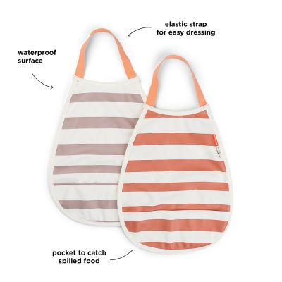 Done By Deer Slab Pull-Over Stripes Papaya/Powder 2-Pack Done By Deer Slab Pull-Over Stripes Papaya/Powder 2-Pack