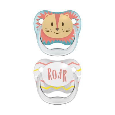 Dr. Brown's Animal Faces Fopspeen - Rond - 2 Stuks - 0-6 Mnd - Leeuw