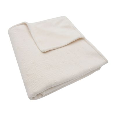 Jollein Cosy Knit Wiegdeken - 75x100cm - Ivory/Velvet