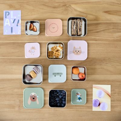 Lässig Tiny Team Dog Snackbox - 3 Stuks - RVS - Groen Lässig Tiny Team Dog Snackbox - 3 Stuks - RVS - Groen