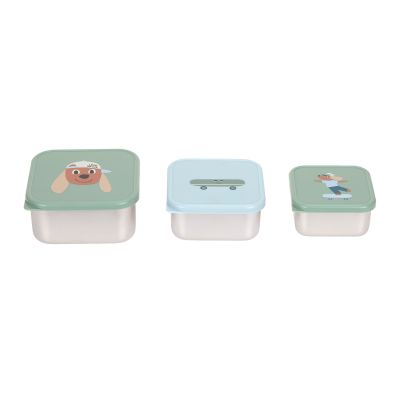 Lässig Tiny Team Dog Snackbox - 3 Stuks - RVS - Groen Lässig Tiny Team Dog Snackbox - 3 Stuks - RVS - Groen