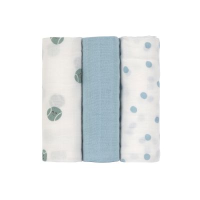 Lässig Tiny Team Swaddle - 3 Stuks - 80 x 80 cm - Heavenly Soft - Pale Blue
