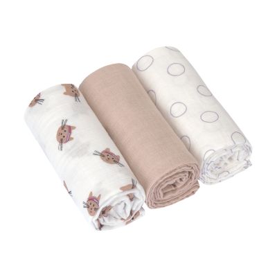 Lässig Swaddle & Burp Multidoek M GOTS Tiny Team Cat – 3 pcs 60 x 60 cm Lässig Swaddle & Burp Multidoek M GOTS Tiny Team Cat – 3 pcs 60 x 60 cm