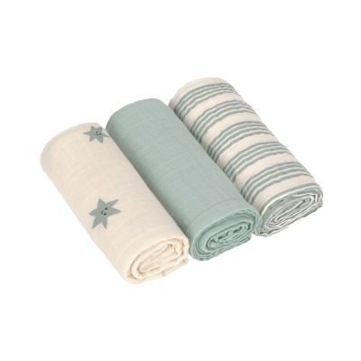 Lässig Tiny Team Swaddle &amp; Burp Doeken - 3 Stuks - 60 x 60 cm