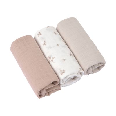Lässig Swaddle &amp; Burp Doeken - Miracle Of Nature Leaves - 3 Stuks - 80 x 80 cm